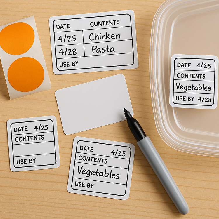 meal prep labels and stickers for food storage organization