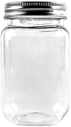 novelinks 16 Ounce Clear Plastic Jars Containers With Screw On Lids - Refillable Round Empty Plastic Slime Storage Containers for Kitchen & Household Storage - BPA Free (20 Pack)