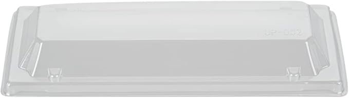 Restaurantware LIDS ONLY: Taipei 8 x 3 x 1.3 Inch Rectangle Transparent Lids 100 Plastic Lids For 9 Ounce Rectangle Wooden Containers - Containers Sold Separately Clear Plastic To Go Box Lids