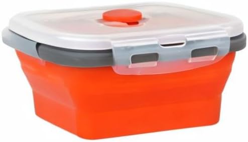 ECOmorning 3 Piece Silicone Food Storage Containers Collapsible Silicone Bowl with Airtight Silicone Lids, Collapsible Lunch Box - Microwave, & Freezer Safe, 350ML
