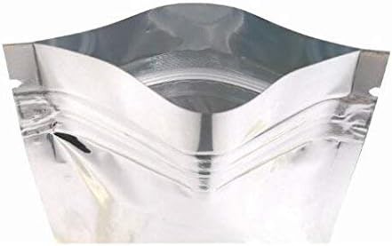 100 Pack Mylar Bags - 4x6 Inch Packing Pouch Bags Resealable Clear Zip Lock Food Storage Bags, Food Safe Plastic Aluminum Material - Silver