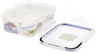Lock & Lock No BPA Water Tight with 2 Divider Cups, Food Container, 1.5-cup, 11-oz, Pack of 6, HPL806C