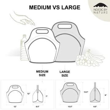 Nordic By Nature Neoprene Lunch Bag for Women & Lunch tote for Kids Insulated Lunch bag Reusable Washable Extra Thick Neoprene & Soft Cotton Feel, Premium Stitching, Outside Pocket, (M) Lagoon