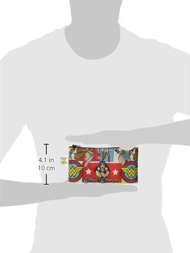 Bumkins Reusable Snack Bags, for Kids School Lunch and for Adults Portion, Washable Fabric, Waterproof Cloth Zip Bag, Supplies Travel Pouch, Food-Safe, 2-pk Wonder Woman DC Comics