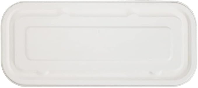 Restaurantware-LIDS ONLY: 9.1 Inch Disposable Lids, 100 Sustainable To Go Containers with Lids - Microwavable, Freezable, White Bagasse Lid, Grease-Resistant, Containers Sold Separately