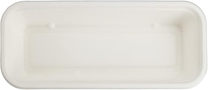 Restaurantware Pulp Tek 9.2 x 3.8 x 1.8 Inch Takeaway Food Boxes 100 Disposable Take Out Containers - Lids Sold Separately Freezable White Bagasse Catering Food Containers Microwavable
