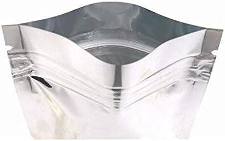 100 Pack Mylar Bags - 3.3x5.5 Inch Packing Pouch Bags Resealable Clear Zip Lock Food Storage Bags, Food Safe Plastic Aluminum Material - Silver
