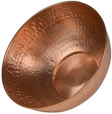 GoCraft Pure Copper Mixing Bowl with Hammered Finish for Salad, Egg Beating, Decorative & Kitchen Serving Purposes - 7.5" (Medium)