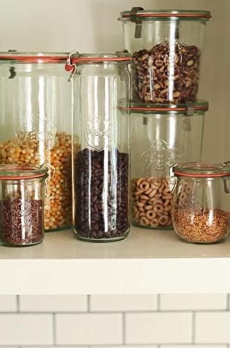 Weck Jar 974 - 1.5L Glass Jars with Large Storage Capacity - Preserving Jars with Airtight Lids Suitable for Pickling - Heat Resistant Canning Jars - Microwave Safe - (1 Jar with Glass Lid) 54 fl. oz