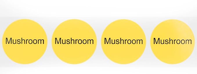 Mushroom Deli Labels 1 Inch 500 Total Adhesive Labels