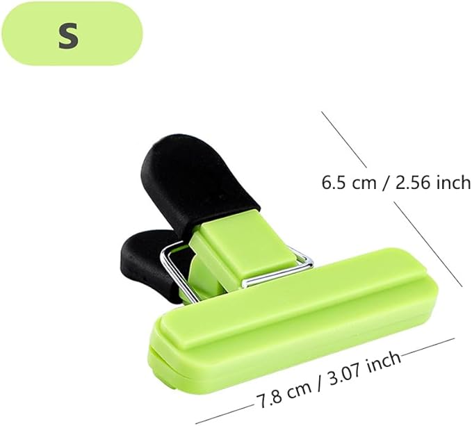 3 Inch Chip Bag Clips 6 Pack Assorted Sizes Food Bag Clips Plastic Heavy Seal Grip, 3 Colors (S)