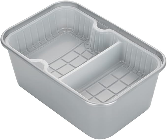 Restaurantware TRAYS ONLY: Futura 10 Ounce Trays For Meal Prep Containers 100 Microwavable Trays For 32 Or 37 Ounce Containers - Containers Sold Separately 2 Compartments White Plastic Food Trays