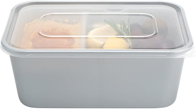 Restaurantware TRAYS ONLY: Futura 10 Ounce Trays For Meal Prep Containers 100 Microwavable Trays For 32 Or 37 Ounce Containers - Containers Sold Separately 2 Compartments White Plastic Food Trays