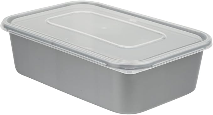 Restaurantware Futura 22 Ounce Meal Prep Containers With Lids 100 Microwavable To Go Containers - Disposable For Packaging Lunches or Take Out Orders Silver Plastic Food Containers With Lids