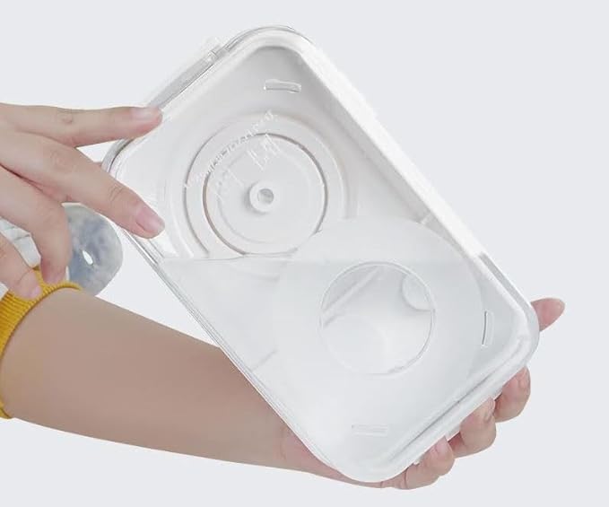 liviware home & kitchen Vacuum Seal Containers - Preserve Freshness with Time Dial, BPA-Free, Microwave-Safe - 2-Piece Set (5.1 Cups + 8.9 Cups Rectangular), White, liv01