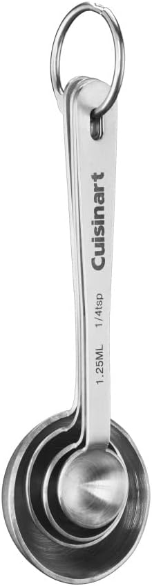 Cuisinart Mixing Bowl Set, Stainless Steel, 3-Piece CTG-00-SMP Stainless Steel Measuring Spoons, Set of 4,Silver CTG-00-SMC Stainless Steel Measuring Cups, Set of 4,Silver