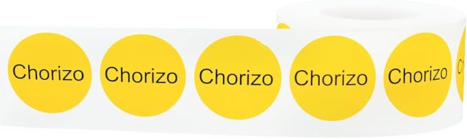 Yellow with Black Chorizo Circle Dot Adhesive Stickers, 1 Inch Round Labels, 500 Total Stickers