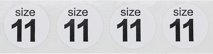 Shoe Size 11 White Stickers - 3/4 Inch Round, 500 Semi-Gloss Adhesive Labels Per Roll for Retail, Footwear Inventory, and Organization - Made in The USA