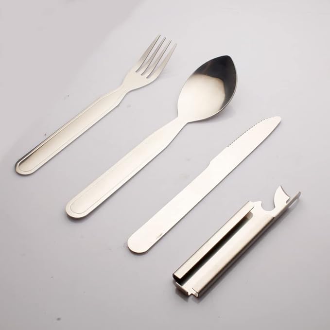 4 Set Picnic Flatware Set, Cutlery Set Extra Strong Ultra Silverware Set, 3 Pieces Knife Fork Spoon Set for Home Use/Travel/Picnic/Camping Utensils Set 2 ggryr nr4ne4 (4 set)