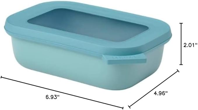 Mepal Cirqula Rectangular Multi Bowl 500 ml Nordic Green-Food Storage Box-Stackable-Dishwasher Safe, Polypropylene
