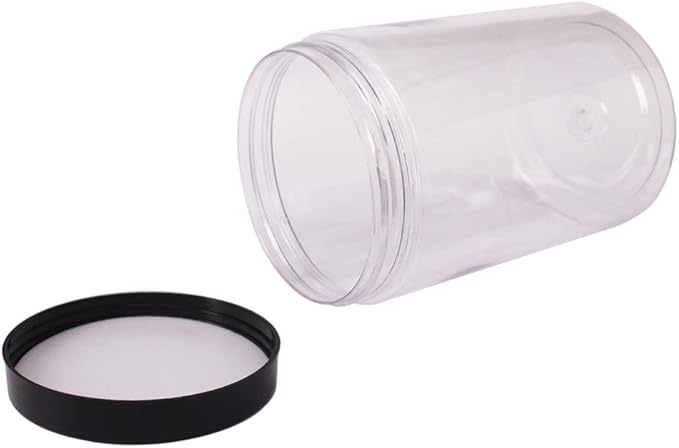 8 Pack 25 oz Plastic Jars With Lids, Extra Labels, 1 Pen, Clear PET Seal Jar for Food Storage,Wide Opening Storage jar For Dry Food, Peanut, Powder, Kitchen & Craft Storage