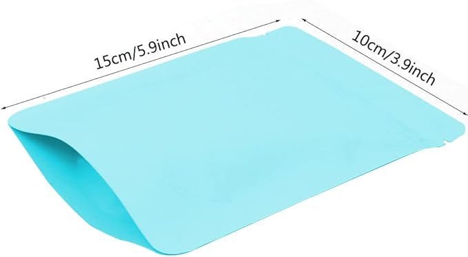 100 Pieces Mylar Bags - 4x6 Inches Mylar Food Storage Bags Resealable Foil Pouch Bags Stand Up Ziplock Bag Bulk Food Storage Bag (Blue)