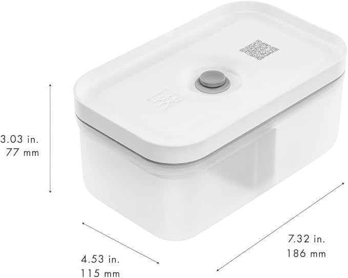 ZWILLING Fresh & Save Plastic Lunch Box, Airtight Food Storage Container, Meal Prep Container, BPA-Free, Grey, Semitransparent - Medium