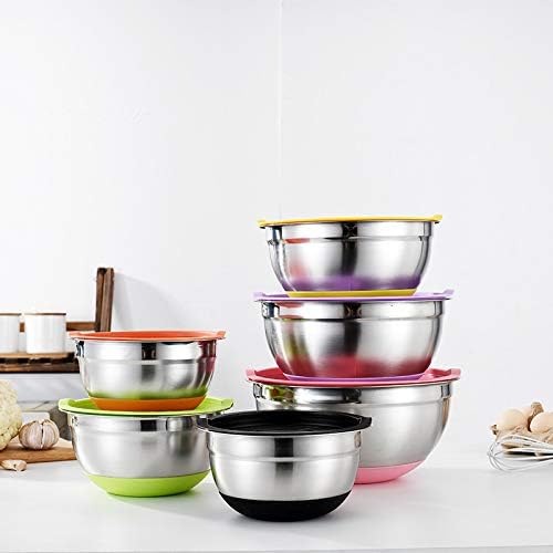 Chef Stainless Steel Mixing Bowls Set with Lids, Airtight Food Storage Bowls for Meal Prep and Baking