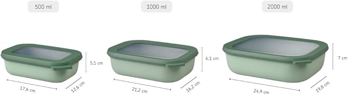 Mepal Multi bowl Cirqula rectangular 1000 ml / 34 oz - Vivid mauve