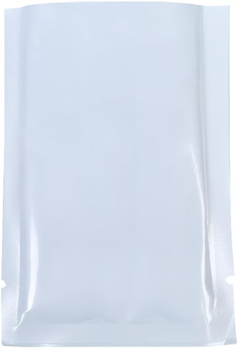 QQ Studio 100 PCS Metallic Mylar Foil Open Top Sealable Bags (7x10cm (2.7x3.9"), Clear & White)