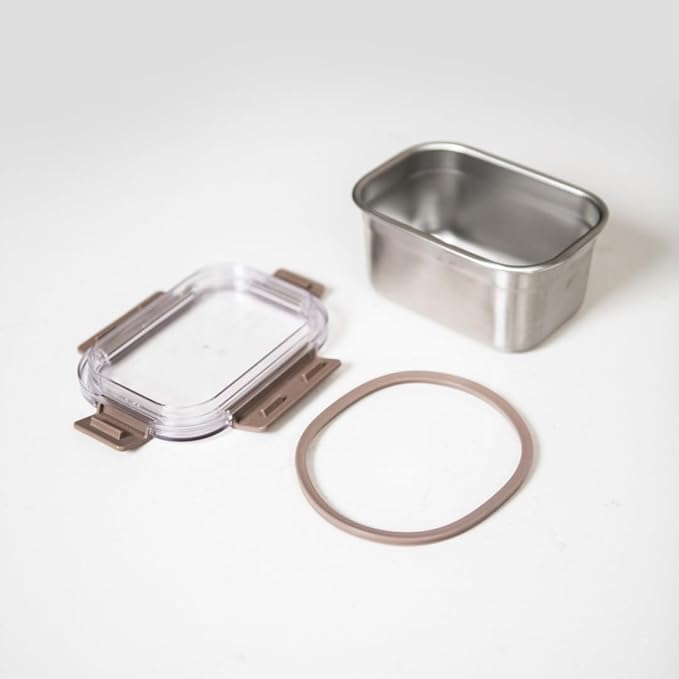 LocknLock Stainless Steel Food Storage Container - Airtight, Leak-proof, Stackable (520ml x 2/2800 ml) | Modular Design for Meal Prep, Lunch, Freezer & Dishwasher Safe
