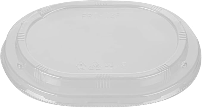 Restaurantware LIDS ONLY: Taipei 7.8 x 6 x 0.8 Inch Oval Transparent Lids 100 Plastic Lids For 38 Ounce Oval Wooden Containers - Containers Sold Separately Clear Plastic To Go Box Lids