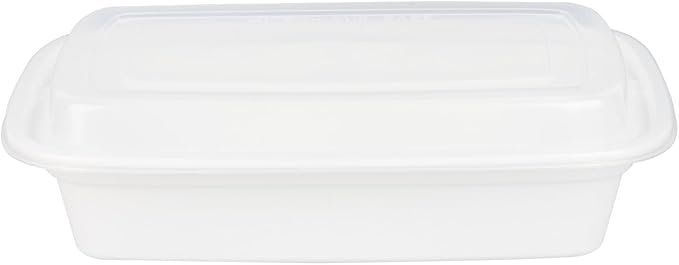 Restaurantware Asporto 24 Ounce Take Out Containers, 50 Food Containers With Lids - Microwavable, Disposable, White Plastic To Go Food Containers, No BPA, For Take Out And Delivery
