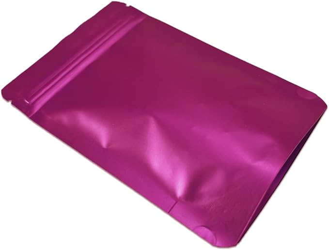 PABCK Stand-Up Resealable Heat Seal Bags 3.55mil Thick Pink Foil Sealed Bags 50 Pieces 3.35x5.1 inch for Zip Packaging Lock Food Storage Pouch