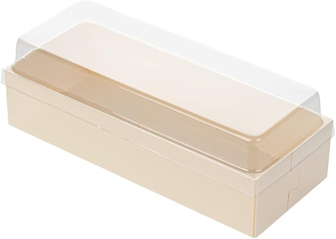 Restaurantware LIDS ONLY: Taipei 7.5 Inch Rectangle Long Straight Lids, 100 Plastic Lids For 18 oz Rectangle Long Straight Wooden Containers - Containers Sold Separately, Clear Plastic Lids
