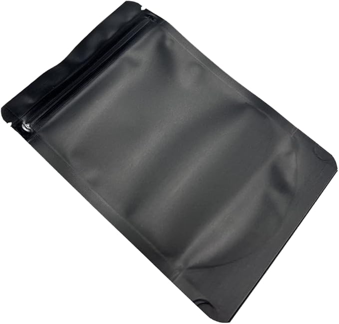 PABCK Stand-Up Resealable Heat Seal Bags 3.55mil Thick Mylar Frosted Black Foil Sealed Bags 50 Pieces 3.35x5.1 inch for Zip Packaging Lock Food Storage Pouch