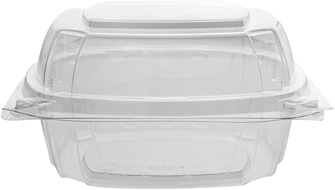 Restaurantware Thermo Tek 18.6 Ounce Clamshell Containers 100 Anti-Fog To Go Food Containers - Freezable Rectangle Clear Plastic Food Packaging Containers Disposable