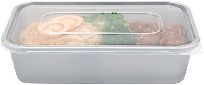 Restaurantware Futura 17 Ounce Meal Prep Containers With Lids 100 Microwavable To Go Containers - Disposable For Packaging Lunches or Take Out Orders Silver Plastic Food Containers With Lids