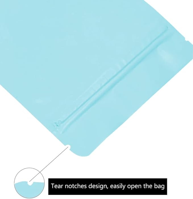 100 Pieces Mylar Bags - 4x6 Inches Mylar Food Storage Bags Resealable Foil Pouch Bags Stand Up Ziplock Bag Bulk Food Storage Bag (Blue)