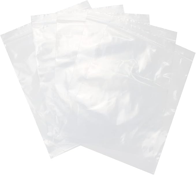 10" X 13" (100 Bags) 2 Mil Clear Reclosable Zip Plastic Poly Bags with Resealable Lock Seal Zipper