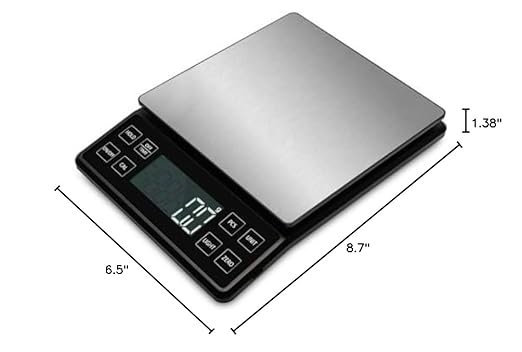 NEXT-SHINE Kitchen Food Scale - 11lb/5kg, Rechargeable Digital Grams and Ounces for Cooking, Baking, Meal Prep, 0.1g/0.01oz Precise Graduation, 304 Stainless Steel Platform LCD Display