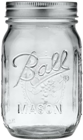 Ball Regular Mouth Glass Mason Jars with Lids and Bands, Used for Canning (Pint, 16 Ounce (Pack of 4))