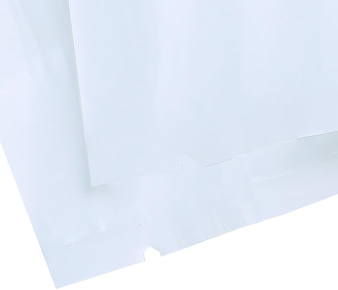 QQ Studio 100 PCS Metallic Mylar Foil Open Top Sealable Bags (8x12cm(3.1x4.7"), Clear & White)
