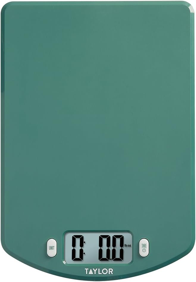 Taylor Digital Ocean Bound Plastic Kitchen Food Scale, 11 Pound Capacity, Teal