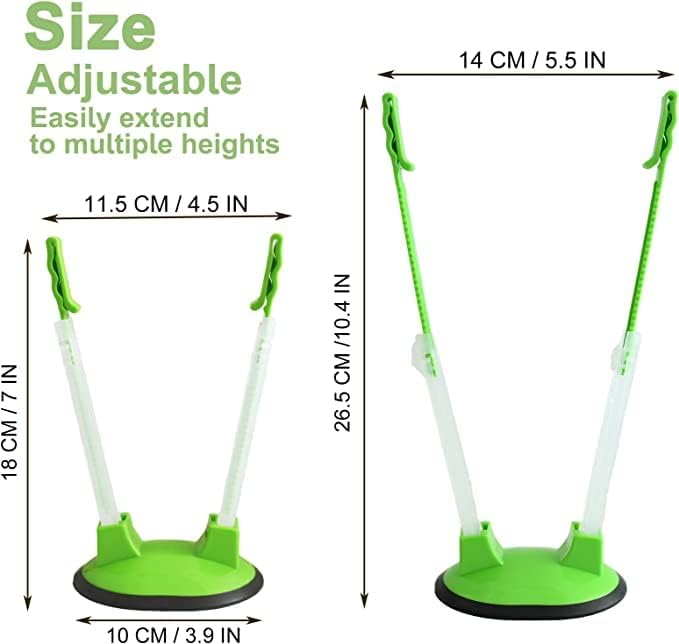 12 Pack Baggy Rack Stand Adjustable Freezer Bag Holder Stand Ziplock Bag Holder for Filling With No Food Spills or Kitchen Mess (Multicolor)