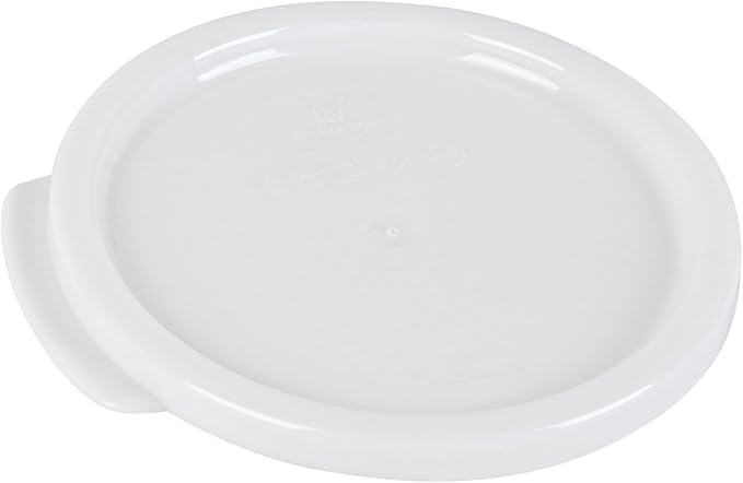 Restaurantware-LID ONLY: Met Lux Food Container Lid, 1 Round Lid For Storage Container - Containers Sold Separately, With Pull-Corner Tab, White Plastic Lid, Dishwashable, Freezable