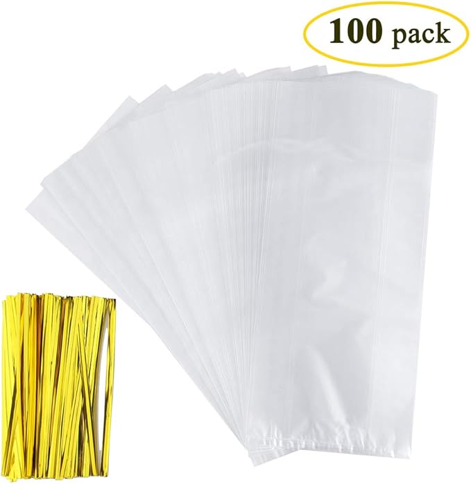 100 Count Belinlen Bread Loaf Bags With Free Twist Ties (100 Pack)