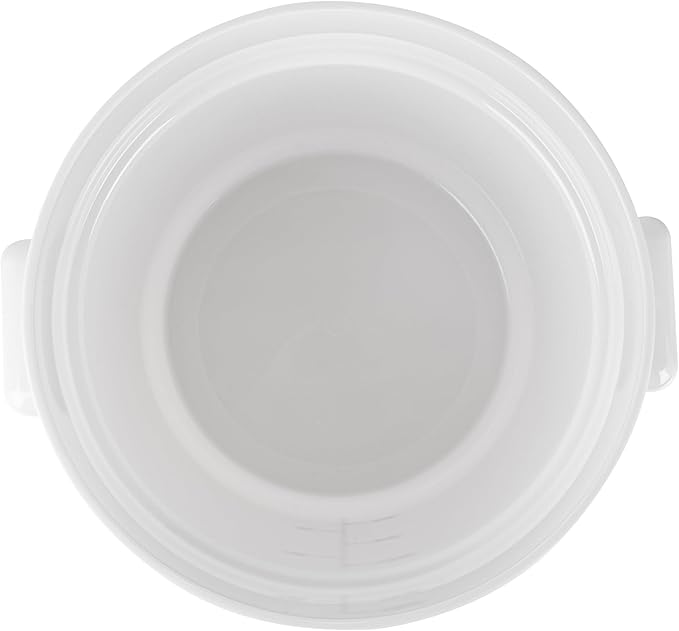 Restaurantware-Met Lux 18 Quart Food Storage Containers, 10 White Storage Containers - Lids Sold Separately, Red Volume Markers, Dishwashable Containers, Side Handles, For Storing Foods