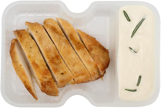 Restaurantware TRAYS ONLY: Futura 10 Ounce Trays For Meal Prep Containers 100 Microwavable Trays For 32 Or 37 Ounce Containers - Containers Sold Separately 2 Compartments White Plastic Food Trays