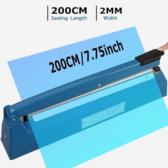 Impulse Heat Sealer Poly Bag Heat Sealer Sealing Machine Heat Seal Closer for Plastic Bags PE PP Bags with Extra Repair Kit (8 inch)